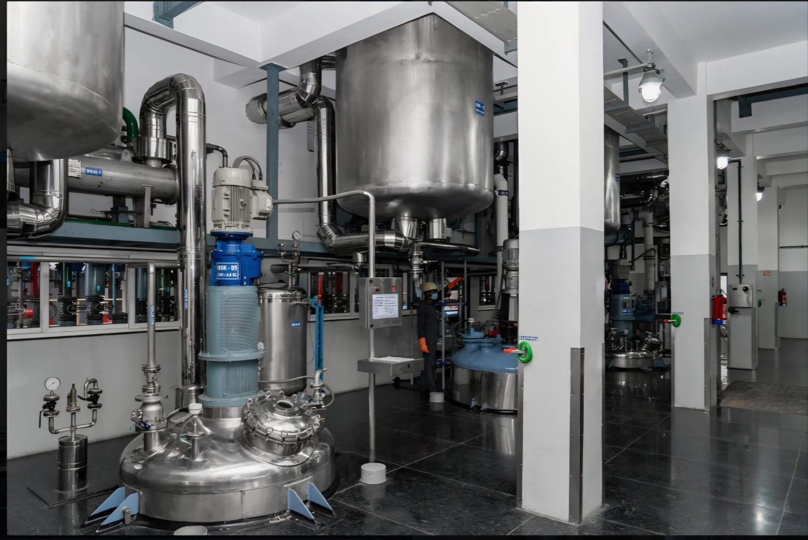 Reactor block with jacketed stainless-steel vessels